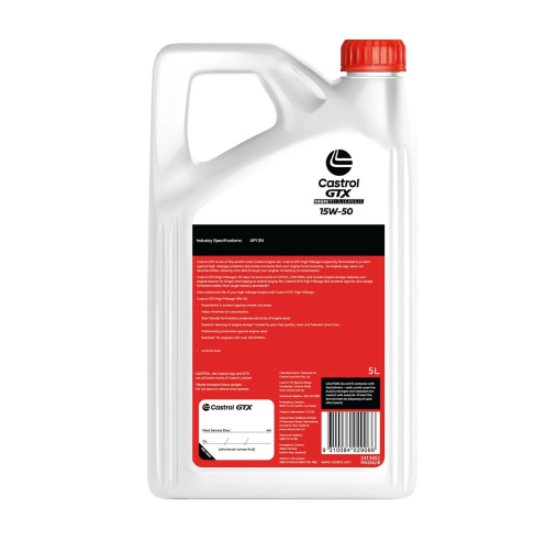 Castrol GTX High Mileage 15W50 Engine Oil - 5 Litre (3413802)