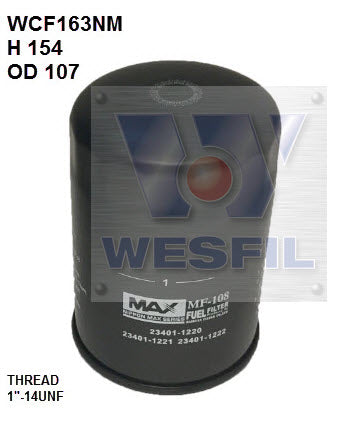 Wesfil Diesel Fuel Filter - WCF163NM (Z960)