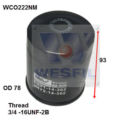 Wesfil Oil Filter - WCO222NM (Z1035)