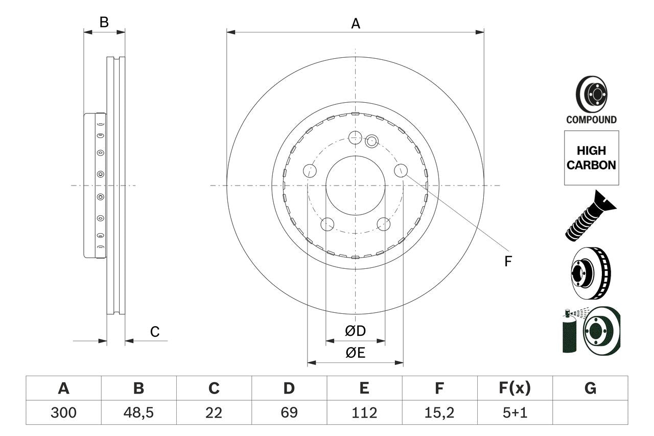 Bosch Disc Brake Rotor - BD3002