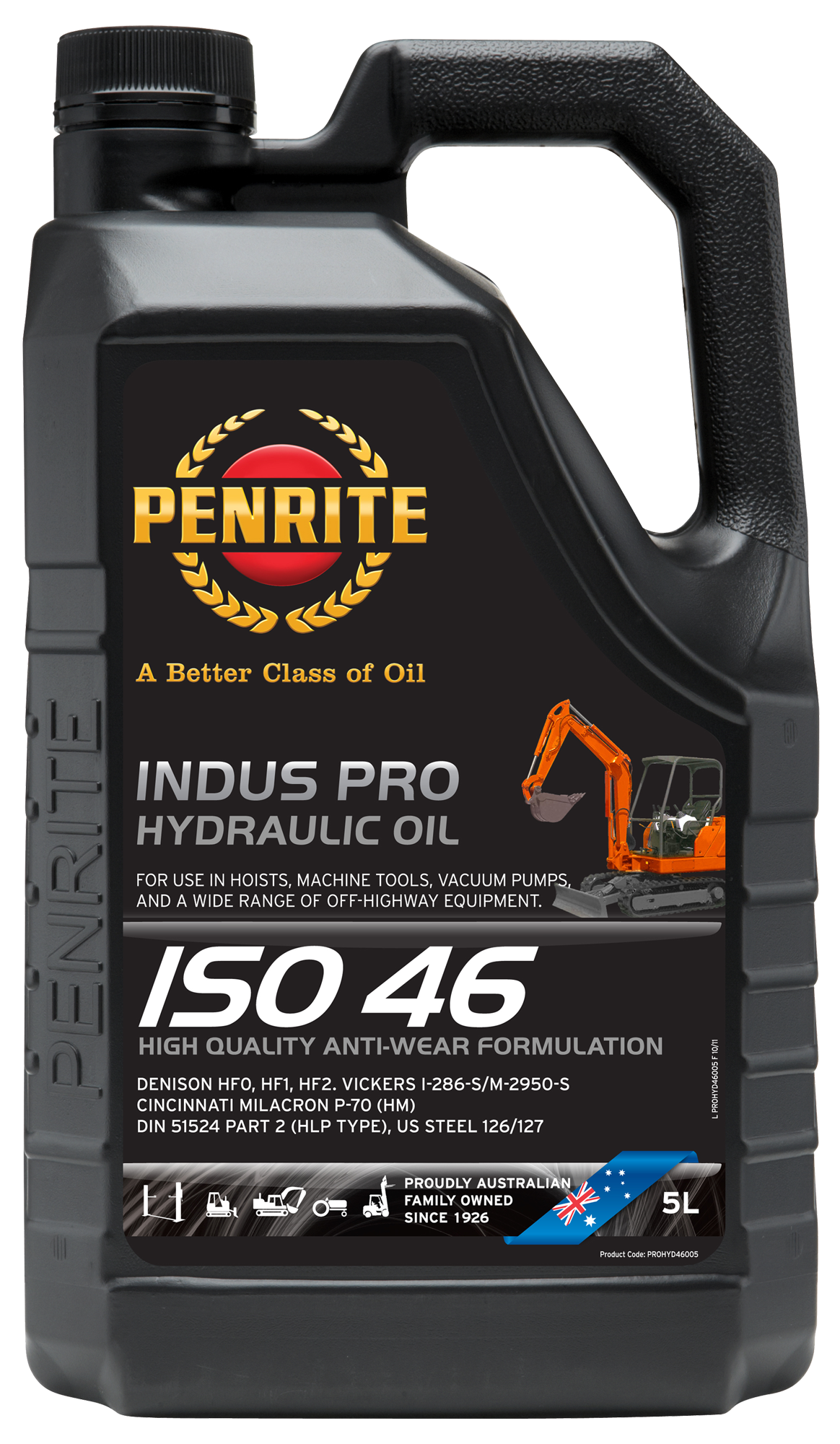 Penrite Indus Pro Hydraulic Oil ISO 46 - 5 Litre