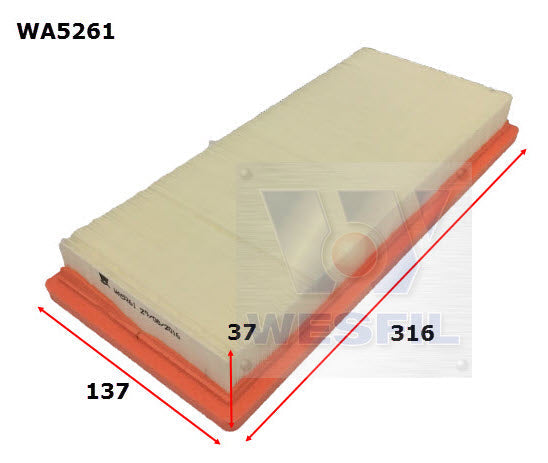 Wesfil Air Filter - WA5261 (A1978)