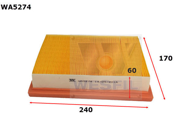 Wesfil Air Filter - WA5274 (A1776)