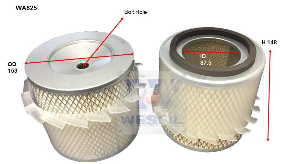Wesfil Air Filter - WA825 (A492)