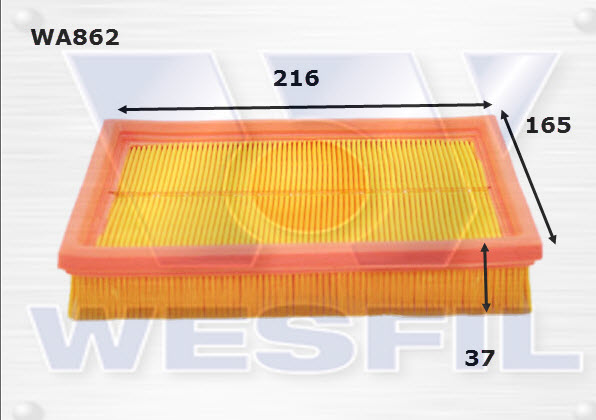 Wesfil Air Filter - WA862 (A1305)