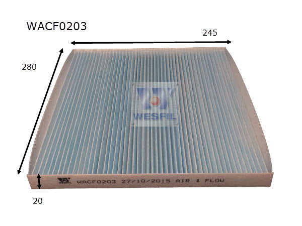 Wesfil Cabin/Pollen Air Filter - WACF0203 - RCA328P