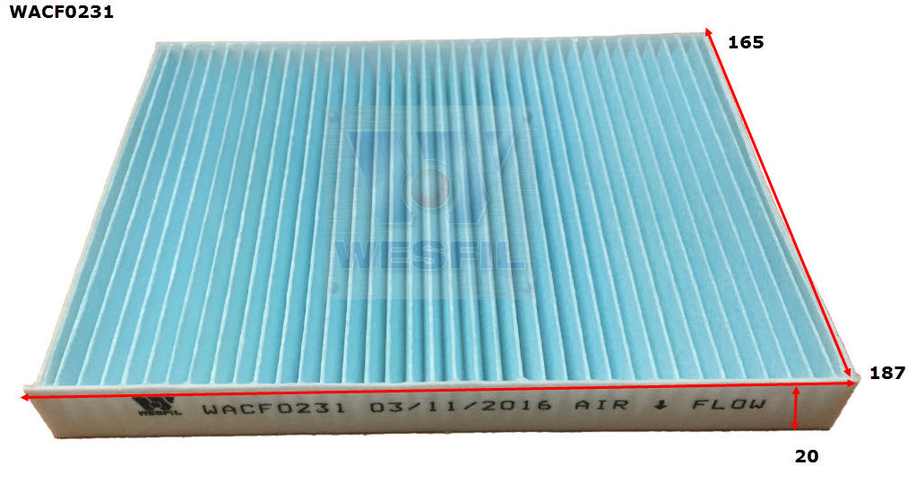 Wesfil Cabin/Pollen Air Filter - WACF0231 - RCA307P
