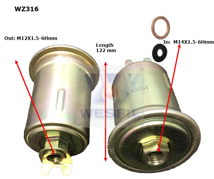 Wesfil Fuel Filter - WZ316 (Z316)